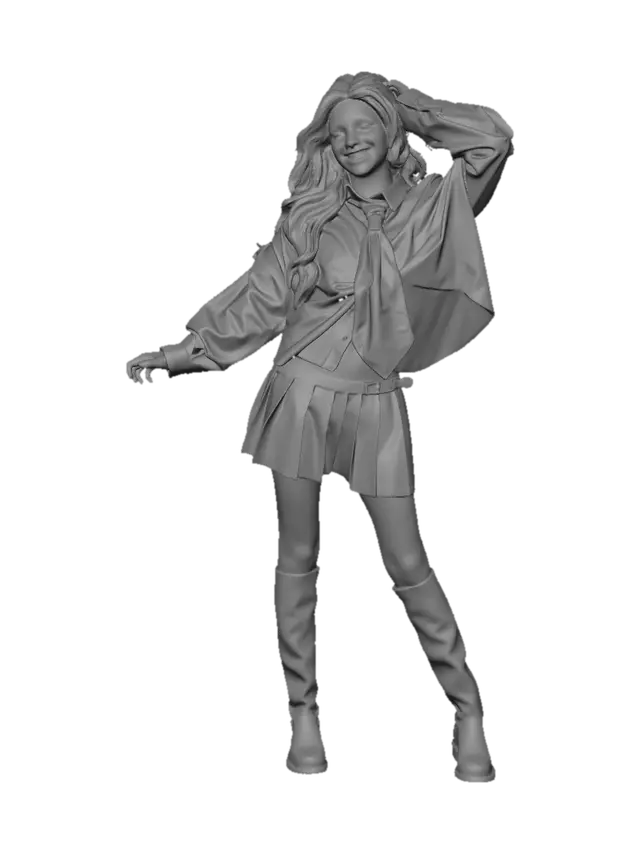 3D model for Urban Schoolgirl on a Bridge