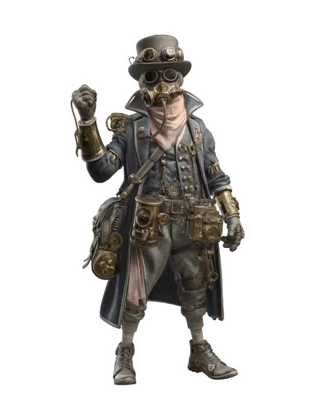 Clockwork Gentleman - Vent 3D model, vytvořený pomocí AI