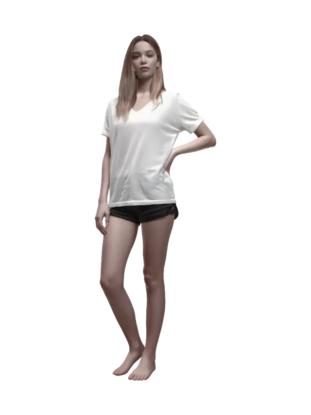3D model for Casual Portrait in a White T-Shirt