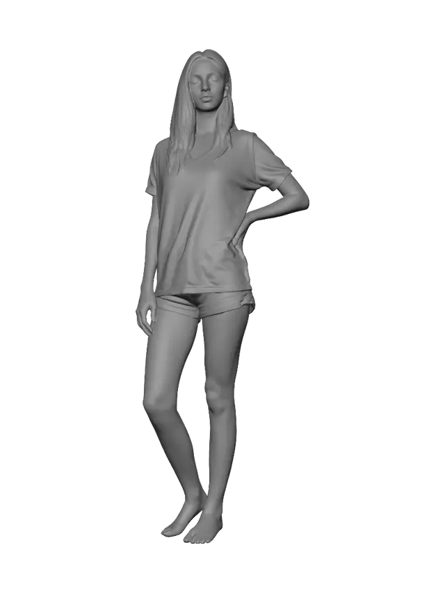 3D model for Casual Portrait in a White T-Shirt