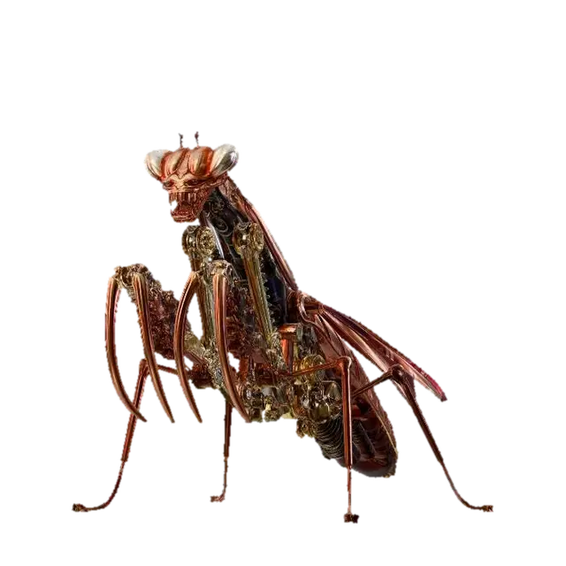 STEAMPUNK MANTIS - Cycle 3D model, vytvořený pomocí AI