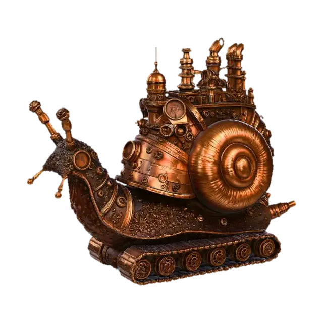MECHA SNAIL 3D model, vytvořený pomocí AI