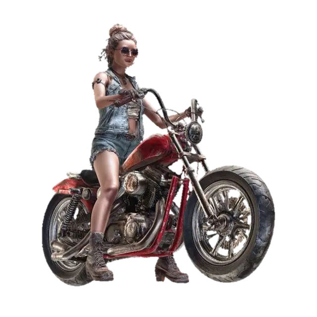 Rusted Rebel Rider - No 3D model, vytvořený pomocí AI