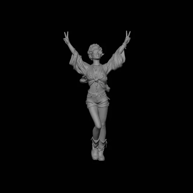 3D model for Boho Peace Sign Pose