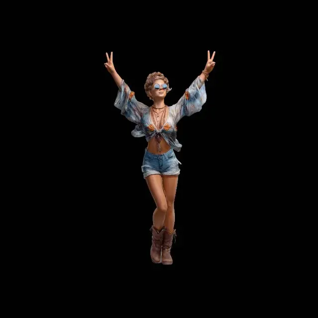 3D model for Boho Peace Sign Pose