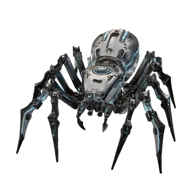 Neonsteel Arachnid 3D model, vytvořený pomocí AI