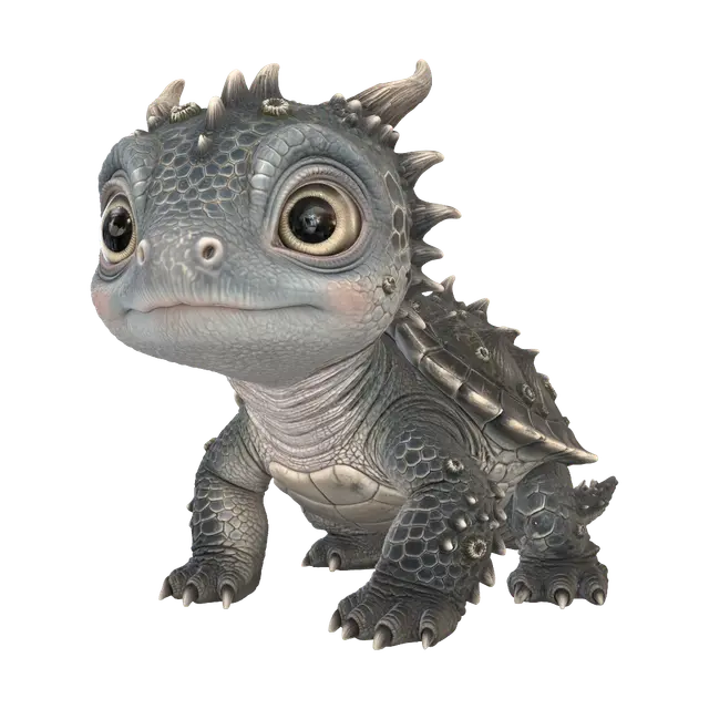 PEBBLEHORN HATCHLING 3D model, vytvořený pomocí AI
