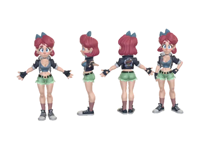 Scarlet Skips Character Turnaround - Sketchfab का AI द्वारा बनाया गया 3D मॉडल
