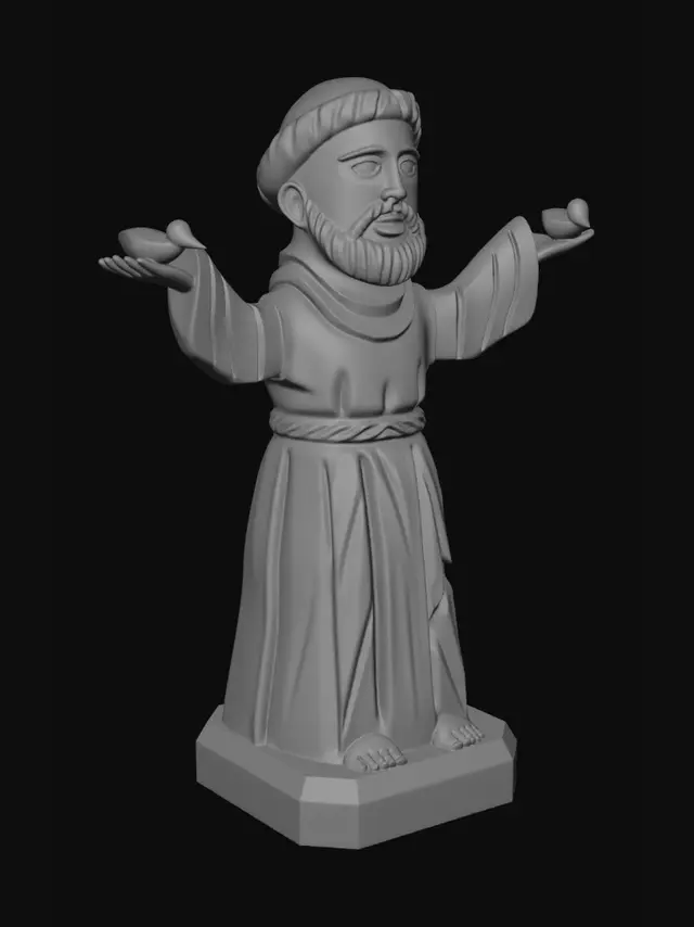 3D model for Wooden Robed Alien Statue
