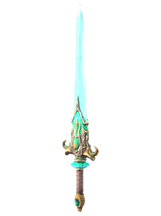 3D semi realistic stylized high fantasy art. the great sword of the nature… - Greatsword 3D model, vytvořený pomocí AI