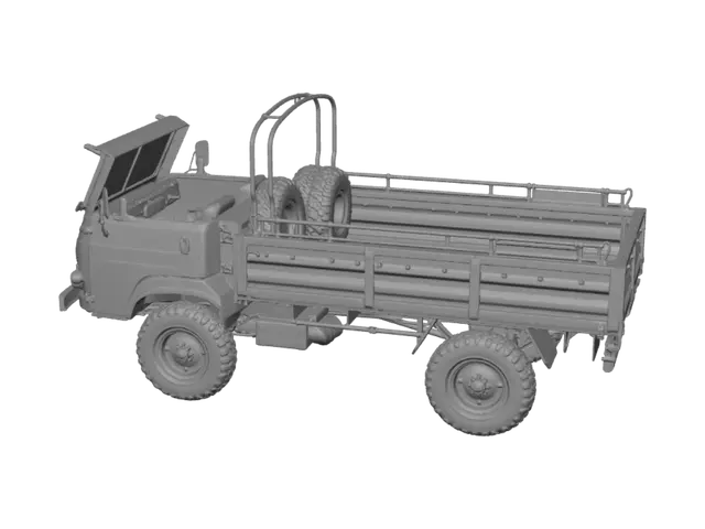 3D model for Olive Drab Military Utility Truck