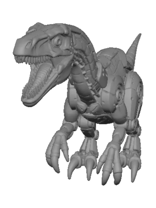 3D model for Dinosaurio mecánico en engranaje