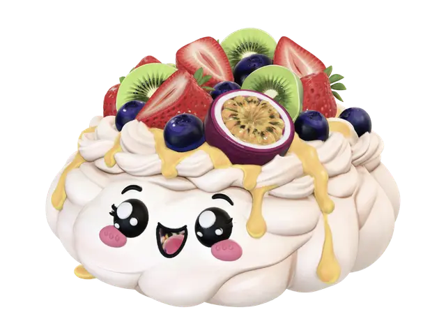 Kawaii Fruit Cake - Cakeart 3D model, vytvořený pomocí AI