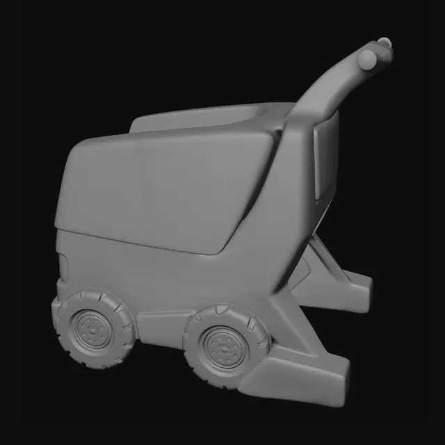 3D model for Blue Toy Tractor