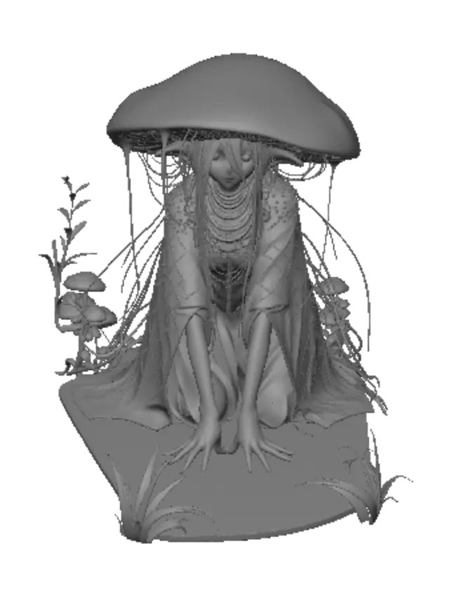 3D model for Neon Mushroom Maiden