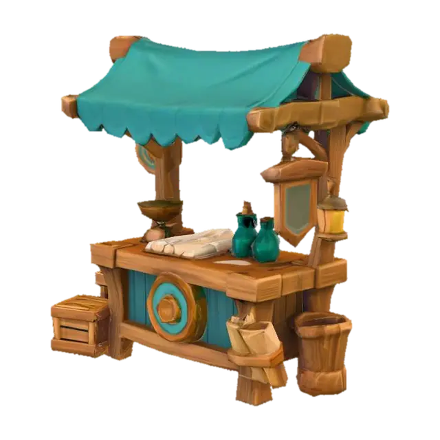 Modelo 3D de Potion Merchant's Stall, gerado por IA