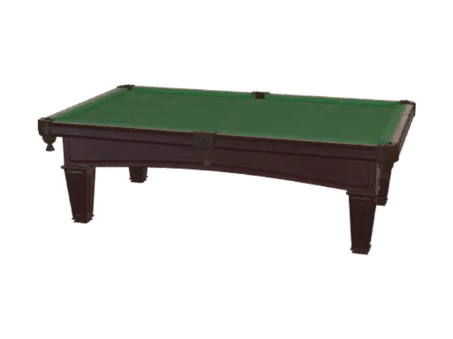 Elegant Dark Wood Pool Table - Felt 3D model, vytvořený pomocí AI