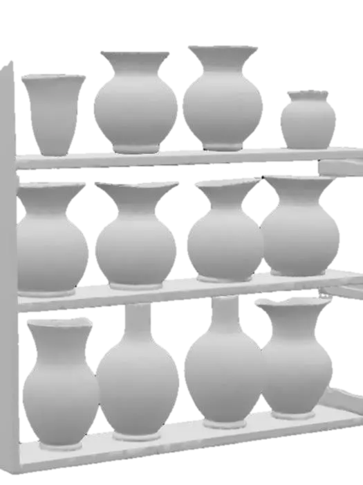 3D model for Colorful Clay Vases Display