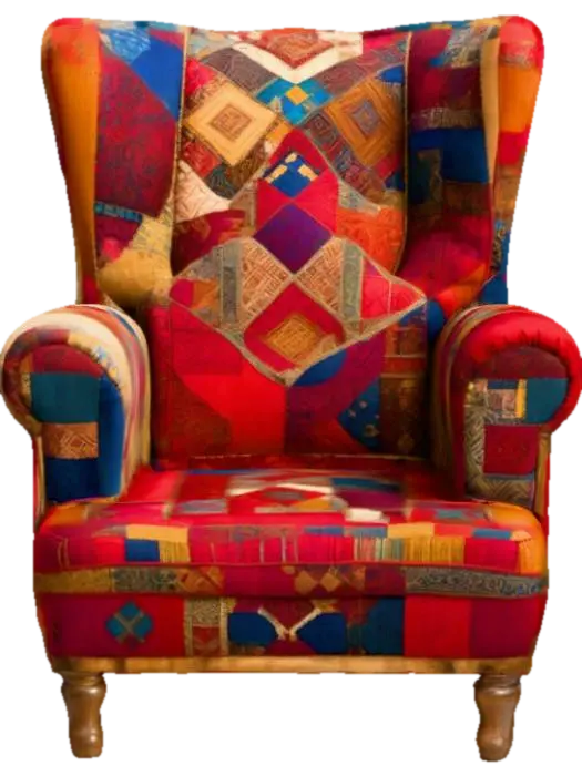 Vibrant Kilim Throne - Woven 3D model, vytvořený pomocí AI