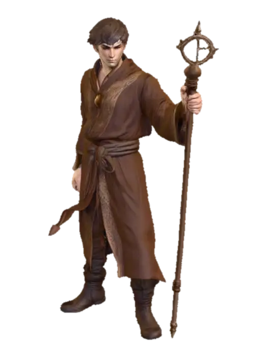 A half-elf DND monk 3D model, vytvořený pomocí AI