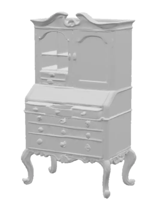 3D model for A high resolution crackled paint floral secretaire