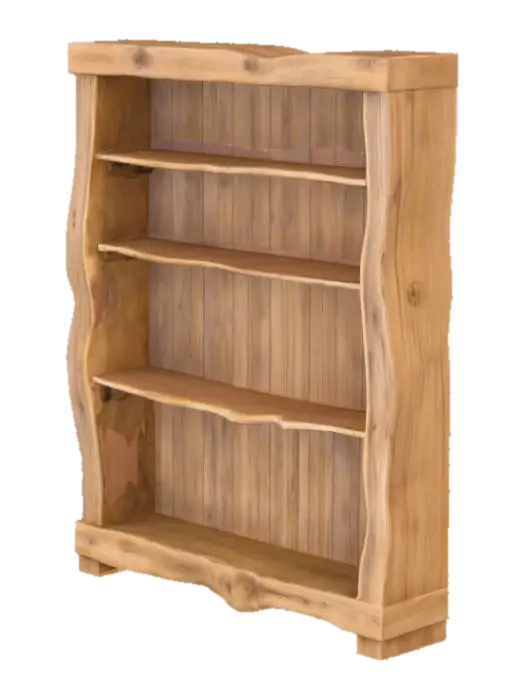 A driftwood bookcase , #PBR# - Books 3D model, vytvořený pomocí AI