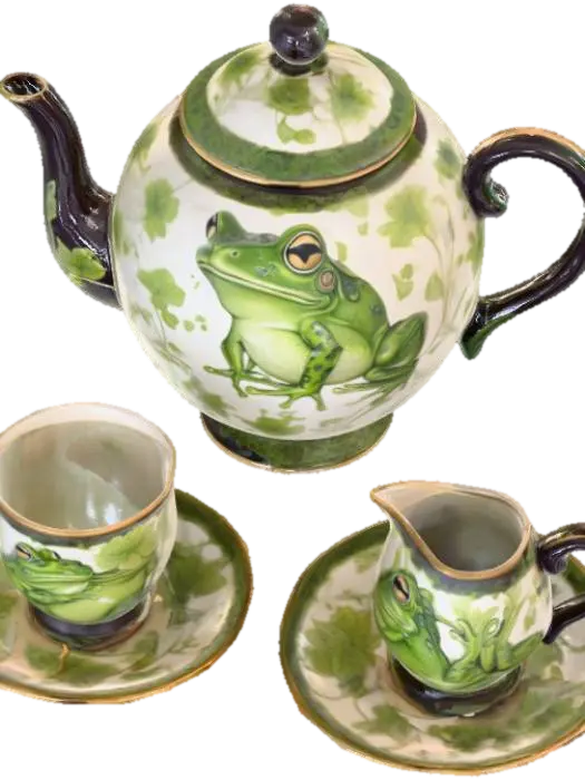 Frog Tea Set - Kitchenware 3D model, vytvořený pomocí AI