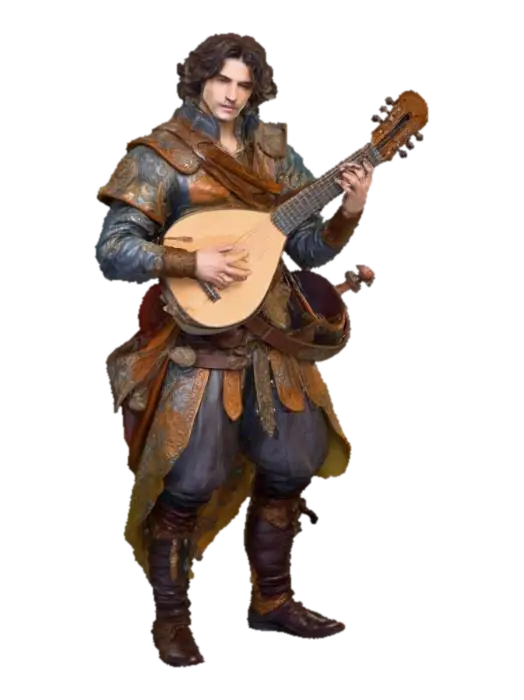 Minstrel's Melody - Musician 3D model, vytvořený pomocí AI