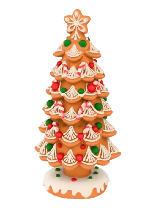 Gingerbread Christmas Tree, #Christmas2025# 3D model, vytvořený pomocí AI