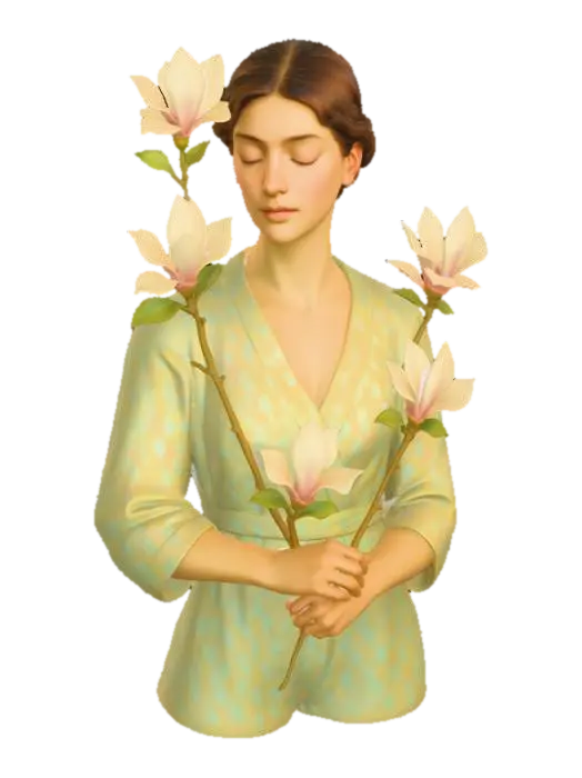Magnolia Embrace 3D model, vytvořený pomocí AI