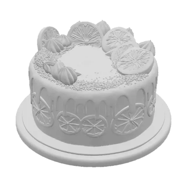3D model for Orange Chocolate Dream Cake, #food#