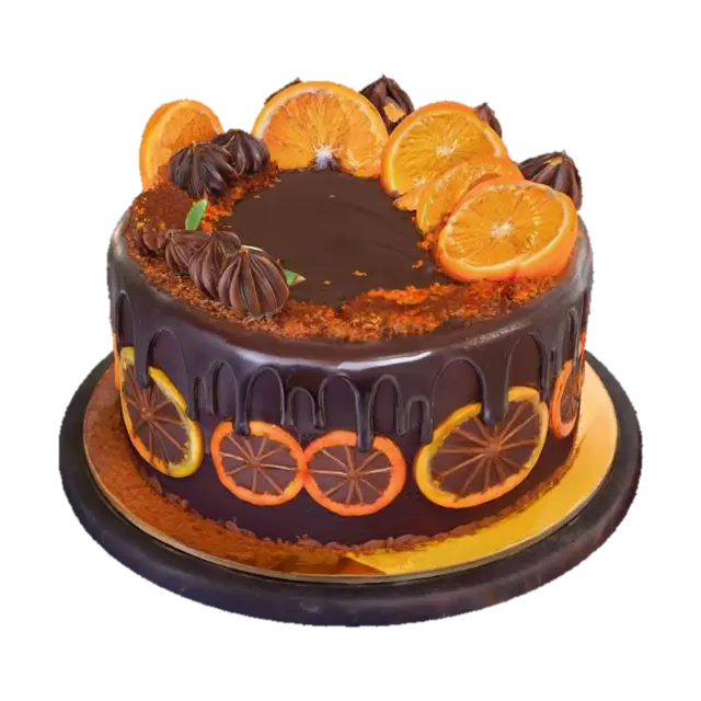 3D model for Orange Chocolate Dream Cake, #food#