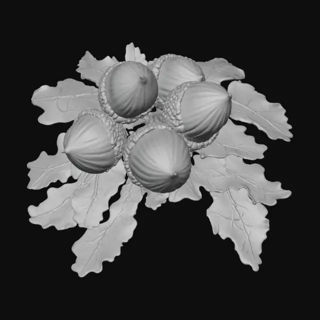 3D model for Autumn Acorns and Leaves