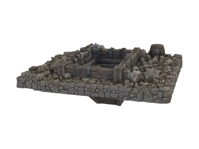 underground gate - Darkbrown 3D model, vytvořený pomocí AI