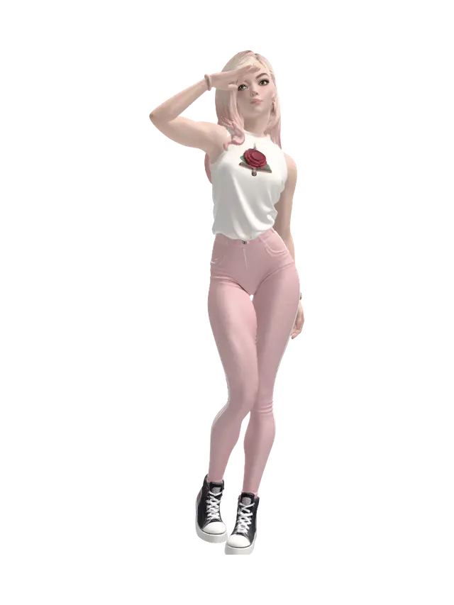 3D model for Saluting Rose