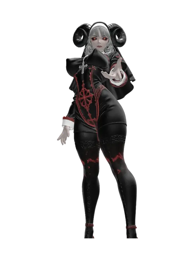 3D model for Ram-Horned Nun