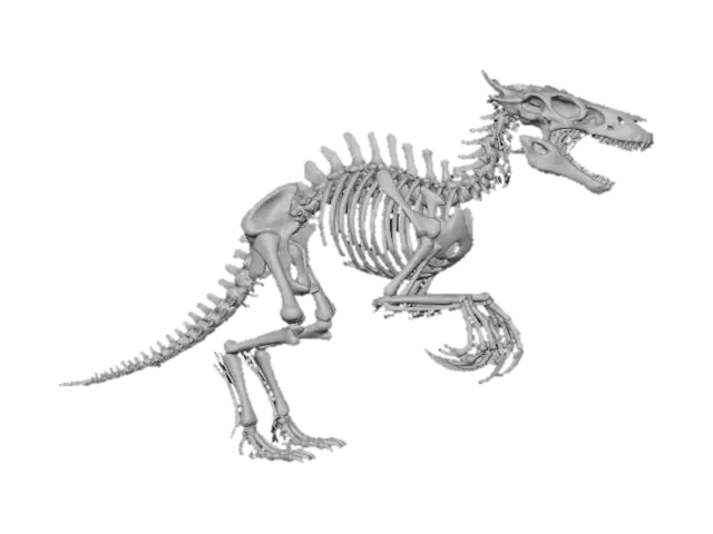 3D model for a warped and twisted horror skeleton of an unknown creature, something like an alien or dinosaur, #Halloween2025#