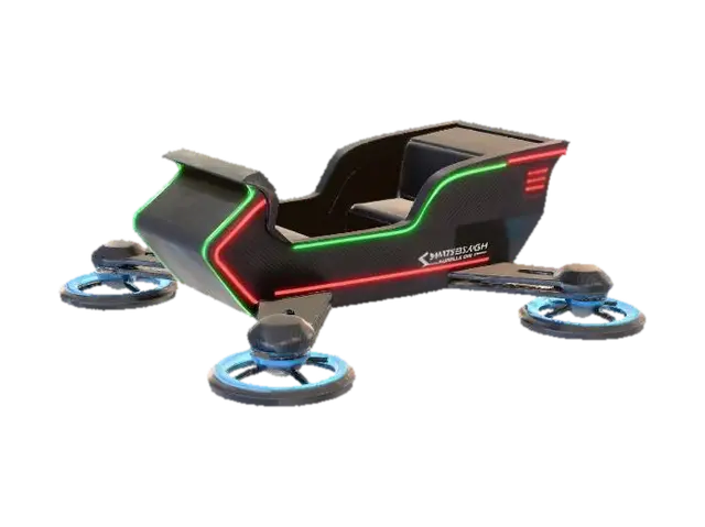 Santa's sleigh reimagined as a compact, stealthy drone delivery vehicle. It… - Advanced 3D model, vytvořený pomocí AI
