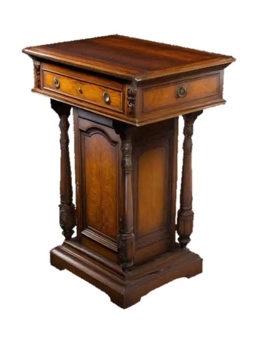 A podium desk, Victorian style, old antique furniture aesthetic.-3D-modell, genererad av AI