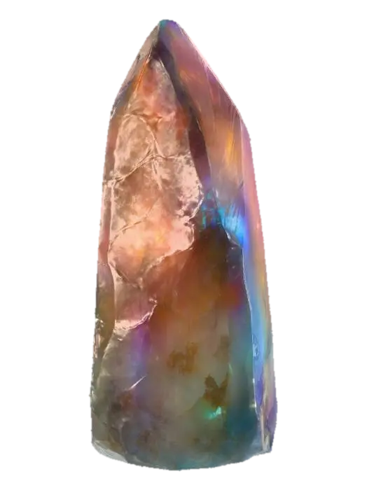 An elongated, shard-like crystal, appearing to be freshly cleaved with naturally… - Smooth 3D model, vytvořený pomocí AI