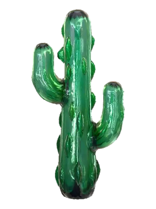An imposing glass sculpture, abstractly resembling a towering crystal cactus. Its… 3D model, vytvořený pomocí AI