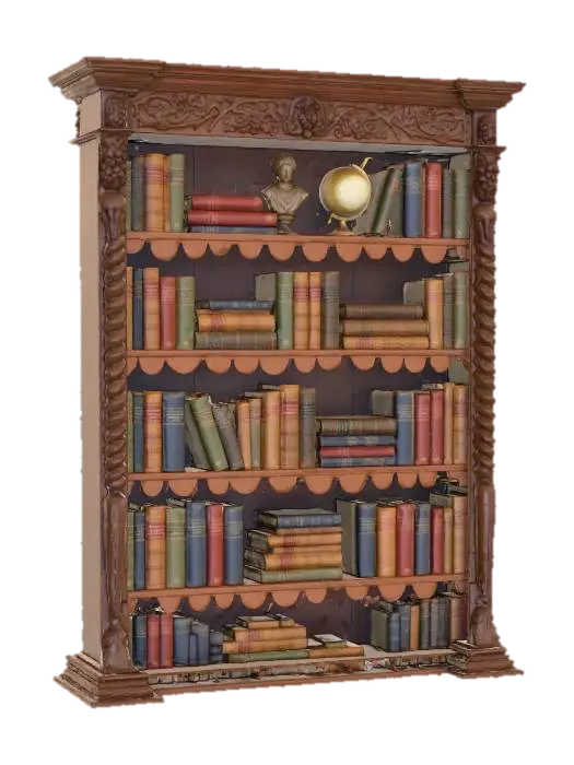 Library of Antiquity - Books 3D model, vytvořený pomocí AI