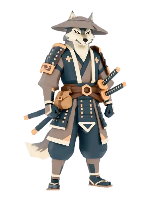 3D model for Midnight Wolf Ronin