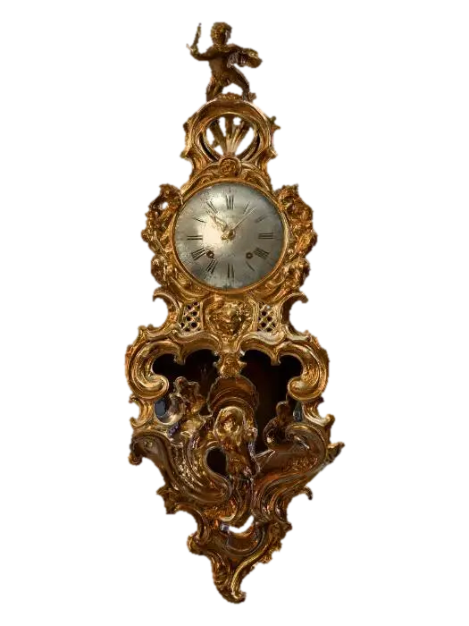 Gilded Rococo Clock with Cherub 3D model, vytvořený pomocí AI