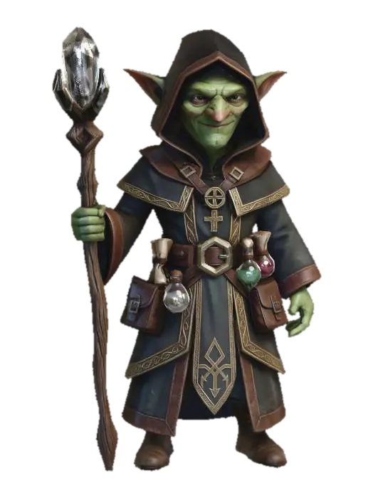 Goblin Sage - Elder 3D model, vytvořený pomocí AI