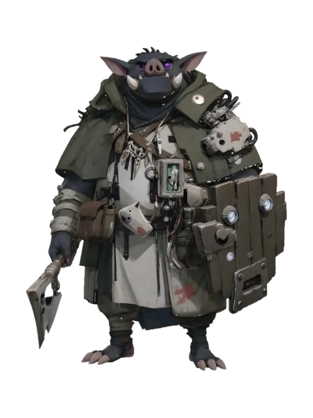 Iron Boar Vanguard 3D model, vytvořený pomocí AI