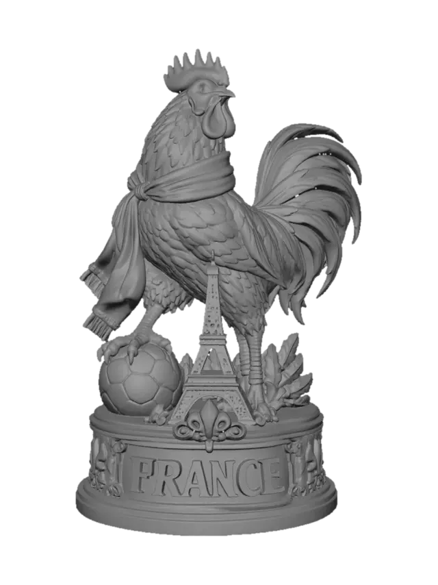3D model for French Rooster with Eiffel Tower