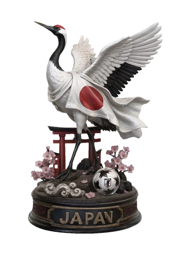 3D model for Flag-Wrapped Crane of Japan