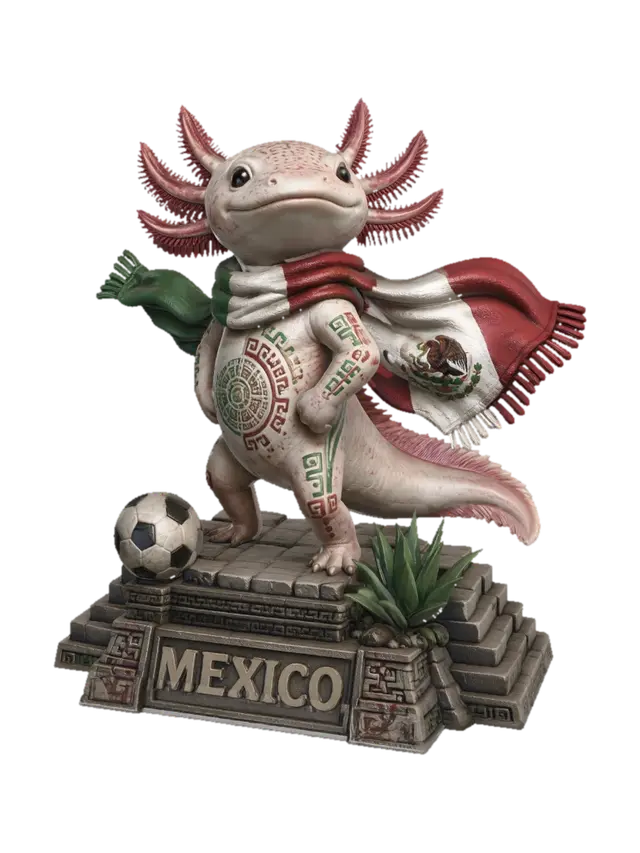 Aztec Dragon of Mexico 3D model, vytvořený pomocí AI