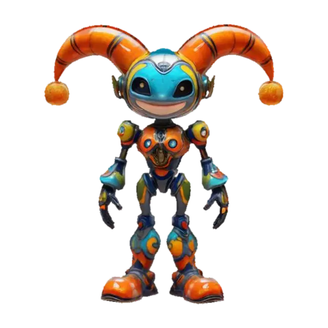 Jesterbot Adventure - Jester 3D model, vytvořený pomocí AI